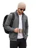 Amazon Jaqueta Cardigan Masculina Outono Inverno Gola Alta Tecido Escovado Bolso Lateral com Zíper Casual ao Ar Livre Manga Longa