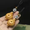 Llavero de Tetera de Loto de Ciprés Colgante para Teléfono Llavero de Tetera de Madera Colgante para Bolso Cadena para Teléfono Regalo