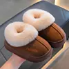 Zapatos de Invierno para Niños con Forro de Algodón, Unisex, Cálidos, con Felpa Adicional, Antideslizantes, para Padres e Hijos, Esponjosos, Suela Gruesa, para Niños Pequeños y Bebés, Pantuflas de Algodón