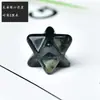 Cristal Natural Piedra en Bruto Adorno Merkaba Estrella de Seis Puntas Tridimensional Flor de la Vida Colgante Decoración de Estrella Octagonal
