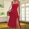 Vestido Novo de Verão Feminino 2026 Transfronteiriço Europeu e Americano Amazon Sexy Sem Alças Floral Longo com Fendas
