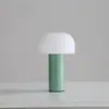 Lámpara de Mesa Portátil Nórdica Pequeña Hongo Decorativa Americana de Mesita de Noche Tipo Táctil Carga Lámpara de Ambiente Luz Nocturna