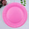 Dropshipping Plato de Papel Desechable de Color Sólido Plato para Fiesta en Casa Picnic Plato para Pastel de Cumpleaños Vajilla Venta al por Mayor