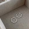 Pendientes de plata con anillo de grano de arroz simple para mujer, diseño de nicho, moda, personalidad, temperamento, pendientes comodín, viento frío