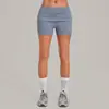 Pantalones Cortos de Yoga Secado Rápido Ajustados con Cintura Fruncida Levantacola Otoño Sha con Pliegues Invisibles para Mujer, Shorts Deportivos para Fitness Running 8402