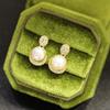 Nuevos Aretes Sencillos y Delicados de Piedra Chapados en Oro Elegantes Aretes de Perla Natural de Agua Dulce Pin de Plata 925 Aretes para Mujer