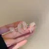 Pendientes de Borla de Flor de Perla Rosa Plateada Clavos de Oreja Pequeños Frescos Estilo Mori Accesorios de Oreja de Alta Gama Moda Venta al por Mayor