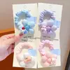 Novidade de Primavera Estilo Infantil Laços de Cabelo de Flor, Presilhas de Cabelo Fofas de Desenho Animado para Meninas Que Não Danificam o Cabelo, Elásticos de Cabelo Tipo Intestino Delgado, Cordas de Cabelo