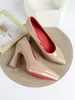 Tacones de Plataforma Impermeables para Mujer, Suelas Rojas Sexys, Elegantes y Cómodos, Zapatos Versátiles de Punta Fina para Mujeres Profesionales, Impresionantes Zapatos para Viajar al Trabajo para Mujer