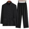 Traje Tang de Algodón y Lino de Primavera y Verano para Hombre de Mediana Edad y Anciano de Manga Larga Traje de Papá Estilo Chino Hanfu Traje de Abuelo Ropa para Ancianos
