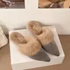 Chinelos de Pelo de Veludo Femininos Outono Inverno Chinelos Fashion para Saia Salto Bloco Retrô com Pelúcia Bico Fino Novo Estilo Coreano 2026
