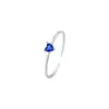 Anillo de Plata de Ley S925 Corazón Circonio Blanco Anillo Pequeño Simple para Mujer Anillo de Circonia de Colores Anillo Abierto Personalizado Anillo de Cola Pequeña