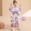 Camisón de verano para niñas, fino, de algodón puro, para bebés, niños medianos y grandes, antipatadas, bonito pijama de manga corta de una pieza con protección para el vientre para niños