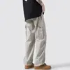 Overol para Hombre 2022 Otoño Nuevo Estilo Japonés Simple Color Sólido Multibolsillos Pantalones Casuales de Moda Rectos Holgados