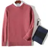 Suéter Grueso de Lana de Invierno para Hombre, Nuevo Suéter Pulóver Casual de Color Sólido con Cuello Redondo, Camisa Base de Punto de Cachemira Holgada