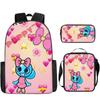 Mochila Dandy's World Transfronteriza Mochila Escolar Estampada Bolso Cruzado Estuche para Lápices Set de Tres Piezas