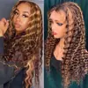 Comercio Exterior Transfronterizo Peluca Moda Europea y Americana Encaje Frontal Color Piano Cabello Rizado Pequeño África Caliente Peluca con Encaje Frontal