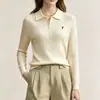 Fio com alma Outono/Inverno Novo Estilo Coreano Zíper Gola Bordado Malha Top para Mulheres Estilo Suave Tricô em Ponto Trançado Manga Longa Sweater Top