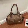 Nova Bolsa de Ombro de Grande Capacidade Outono 2026, Design de Nicho Estilo Coreano, Textura Vintage, Bolsa Tote Patchwork em Contraste de Cores