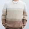 Suéter de cuello redondo con contraste de color para hombre, nuevo jersey holgado de otoño e invierno de 2023, suéter de manga larga para hombre