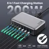 Carregador GaN de 200W com Múltiplas Portas Super Rápido de Alta Potência Carregamento Simultâneo USB para Múltiplos Dispositivos de Mesa