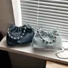 Bolsa de Mão de Corrente de Ombro Único em Jeans Novo Estilo de Nicho Plissada Versátil Moda Bolsa Transversal Bolsa Plissada Bolsa Saco