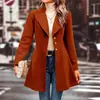 Abrigo de Lana de Color Sólido con Solapa, Ajustado, Estilo Nuevo Otoño e Invierno, Ropa de Mujer Transfronteriza de Amazon Europea y Americana 2026 (con forro)