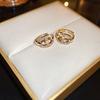 Brincos Exclusivos de Nariz de Porco, Presilhas de Orelha Personalizadas da Moda com Zircônia Cheia de Diamantes, Design de Nicho, Brincos de Luxo Leve de Alta Qualidade para Mulheres