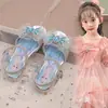 Sandalias de Princesa Elsa para Niñas 2025 Nuevo Verano Suela Suave Antideslizantes Zapatos de Cristal para Niñas Pequeñas