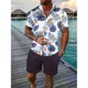 2026 Nueva Camisa Casual de Moda para Hombre de Comercio Exterior con Estampado Digital de Manga Corta