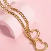 Lele Jewelry Amazon Cross-Border Novo Coração Laço Corrente em Y Moda Criativa Simples Coração Vazado Colar