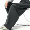 Calça de Terno Cinza de Perna Larga Estilo Old Money para Mulheres, Nova Coleção Outono 2026 Calça Reta Casual Solta para Figuras Baixas