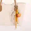 Novo Pingente de Bolsa Crochê Feito à Mão Série Frutas Miu Corrente para Pendurar Celular Corda de Couro Versátil Pingente de Celular