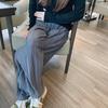 Pantalones Casuales de Gasa Plisada de Pierna Ancha, Ajustados, de Cintura Alta, con Caída, de Longitud al Suelo, Novedad Primavera/Verano 2026