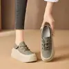 Zapatos de Plataforma Retro de Cuero Suave de Dos Vías para Mujer Otoño 2026 con Suela Gruesa y Suela Suave Zapatos Casuales Individuales