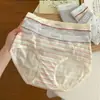 Feliz Arco-Íris~Roupa Íntima Feminina 100% Algodão Quatro Estações Fina Plus Size Roupa Íntima Feminina 10A Antibacteriana Gancho Estendido Roupa Íntima 100% Algodão