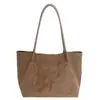 Nova Bolsa Tote Grande de Camurça para o Outono, Estilo Coreano 2025, Feminina, Casual, Simples, Bolsa de Ombro INS