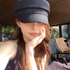 Boina Tejida Autoretenida Estilo 2025 Primavera y Verano Celebridad de Internet Gorra de Periódico Fina Retro Octagonal para Mujer