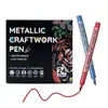 Marcador acrílico metálico de doble punta para grafiti, bolígrafo de pintura de color, resistente al agua y a la decoloración.