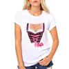 Ropa de Mujer para Primavera y Verano Sexy Músculo Falso 3D Moda Estampado Creativo Camiseta de Manga Corta con Cuello Redondo Top Holgado para Mujer