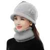 Gorro de Mamá para Mujeres Mayores, Tejido de Lana Grueso Floral Otoño e Invierno para Abuela
