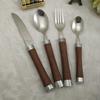 Vajilla con mango de plástico imitación madera, vajilla occidental, cuchillo, tenedor, cuchara, vajilla de regalo exportada a Europa, América, Japón y Corea del Sur