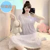 Vestido Pijama de Verão Feminino Plus Size com Sutiã Embutido Algodão Nuvem Manga Curta Estilo Princesa Plus Size Roupa de Casa Fina
