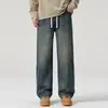 Jeans Masculino Reto Estilo Retro Americano 2026 Novo Outono Calças Largas Soltas Calças Masculinas Lavadas Desgastadas