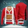Abdominales y pecho falsos de seis paquetes para hombres, sudadera con cuello redondo y estampado 3D para cosplay, deportes y ocio transfronterizos