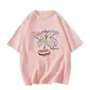 Camiseta feminina de manga curta 2026 nova tendência de verão popular design de algodão puro nicho top de verão
