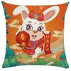 Almohada Año del Conejo Dibujos Animados Impresión de Lino Doble Cara Logo de Empresa Regalo Festival Almohada de China Life Insurance