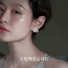 Pendientes de Plata de Ley S925 con Forma de Corazón Irregular Hueco para Mujer, Exquisitos Pendientes de Lujo Ligero de Alta Gama, Accesorios de Oreja Versátiles de Nicho