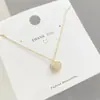 Moda Coreana Collar de Amor para Mujer Corazón de Diamante Microincrustado Cadena para Clavícula Simple Versátil Forma de Corazón Joyería al por Mayor para Mujer