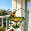 Bestseller de Novo Produto Transfronteiriço: Comedouro de Pássaros de Ferro - Comedouro de Pássaros Flor em Formato de Coração para Decoração de Jardim Externo Pendurado
